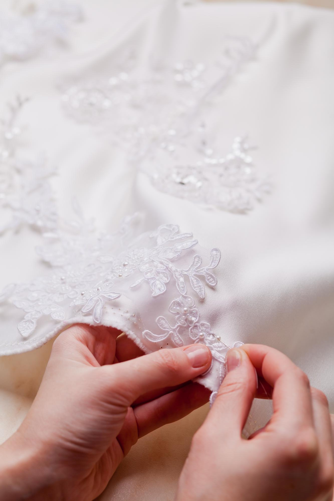 Hand embroidery on linen with floral motif